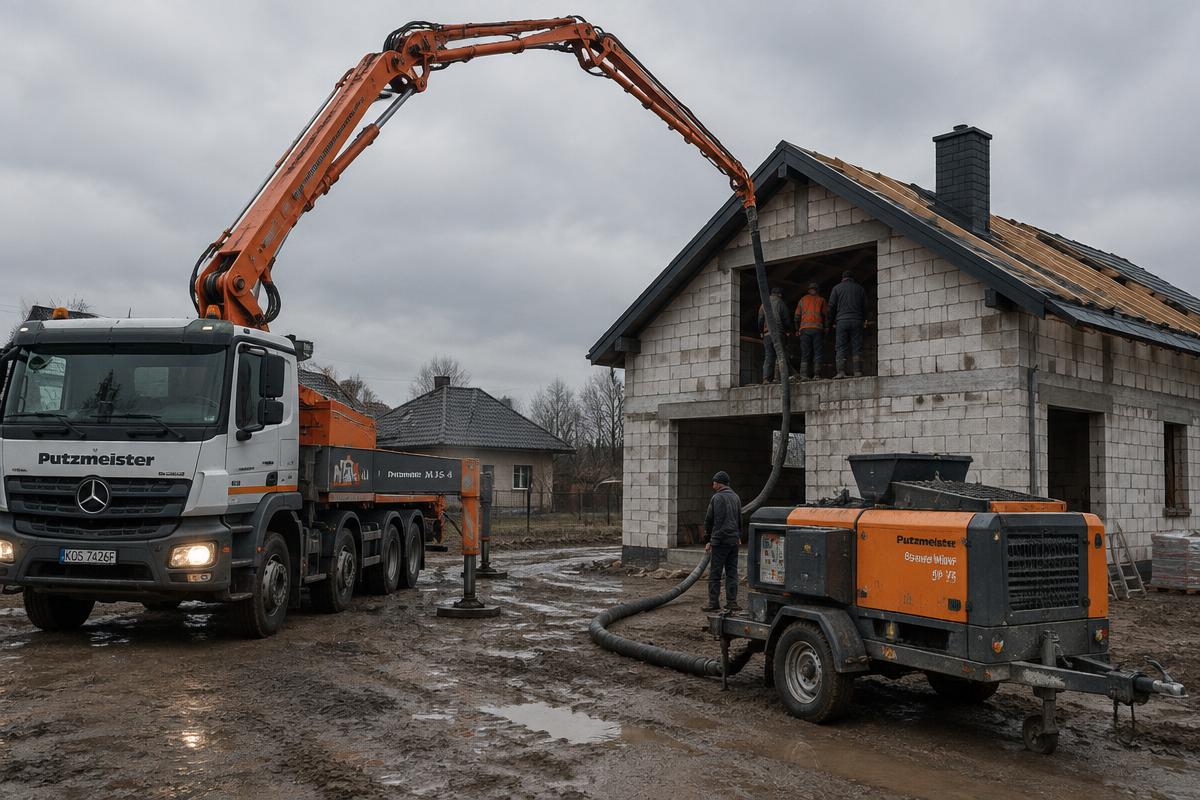 Styrobeton — sprzęt do wylewek maszynowych na budowie